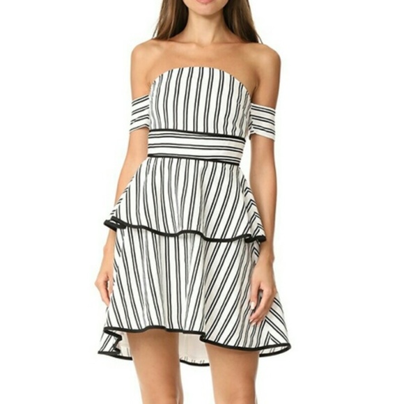Endless Rose Dresses & Skirts - NWT Endless Rose Stripe Off Shoulder Ruffle Dress